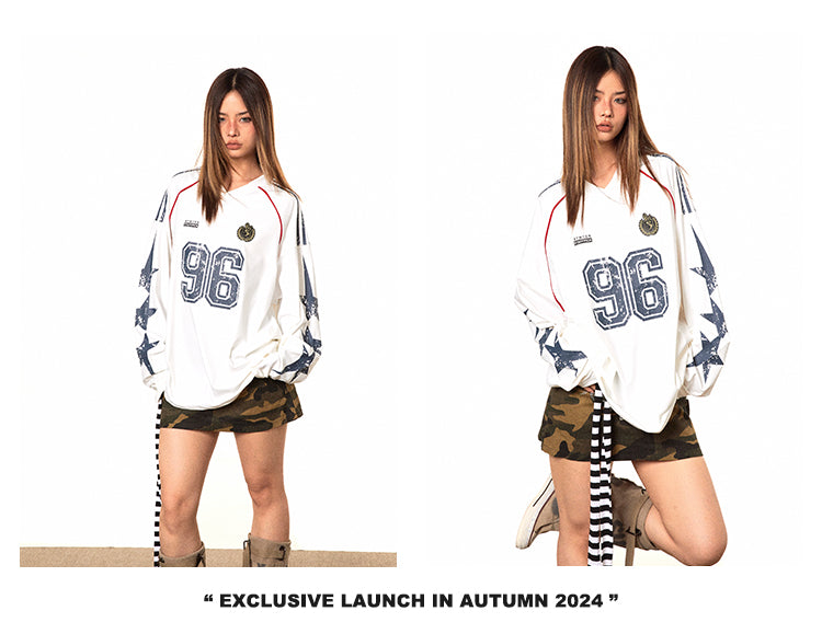 BLACKBB American V-Neck Long Sleeve Sweat Shirt