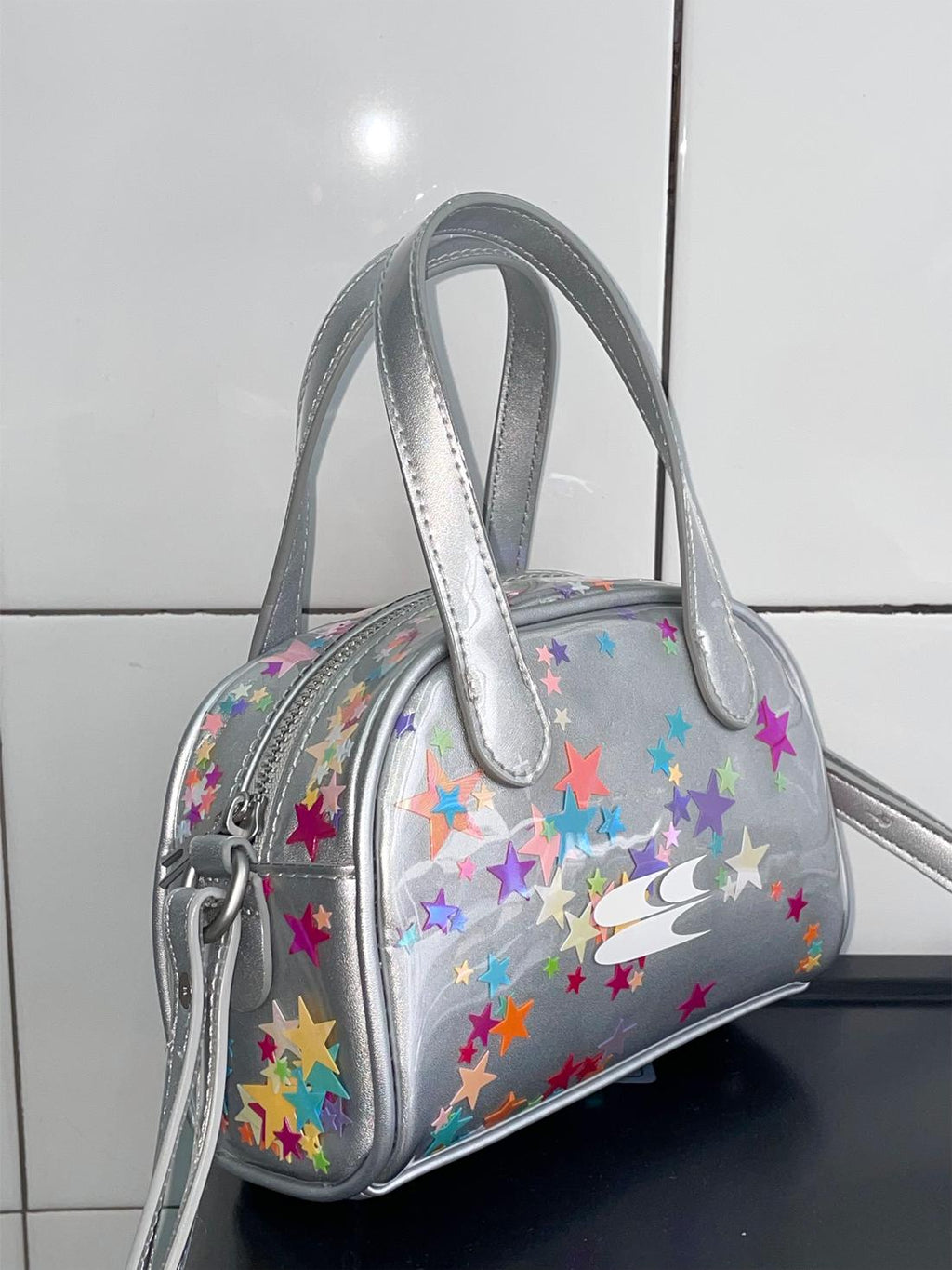 CryingCenter Y2K Star Shiny Boston Bag