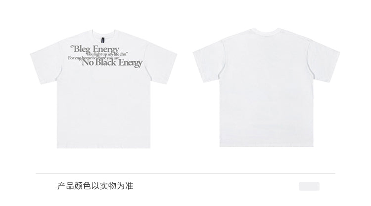 تي شيرت BLACKBB American Retro مطبوع عليه حروف بأكمام قصيرة