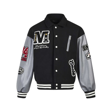 MADEEXTREME American Letter Embroidery, Leather Sleeve "Jacket'