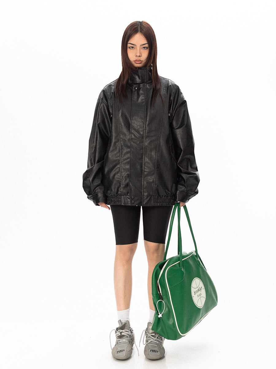 سترة جلدية كاجوال للربيع والخريف من BLACKBB American Retro