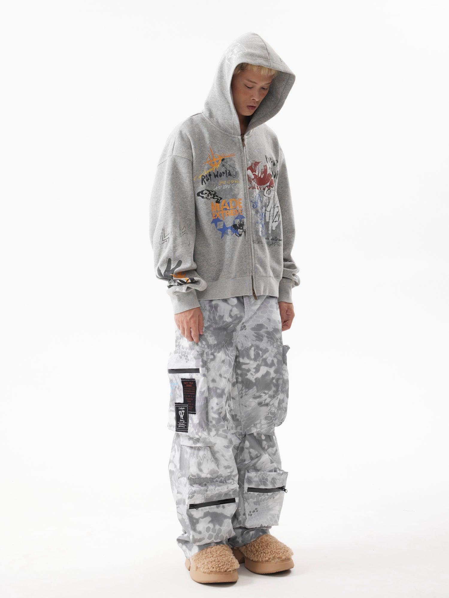 "Clearance" MADEEXTREME KAI CENAT Graffiti Zipped Hoodie