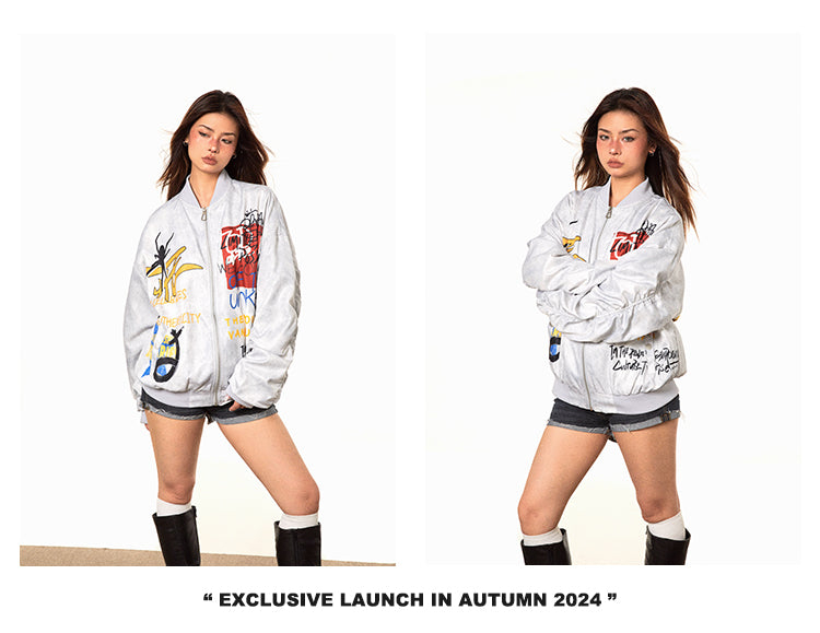 BLACKBB Graffiti Pioneer Flight جاكيت بسحاب لراكبي الدراجات النارية