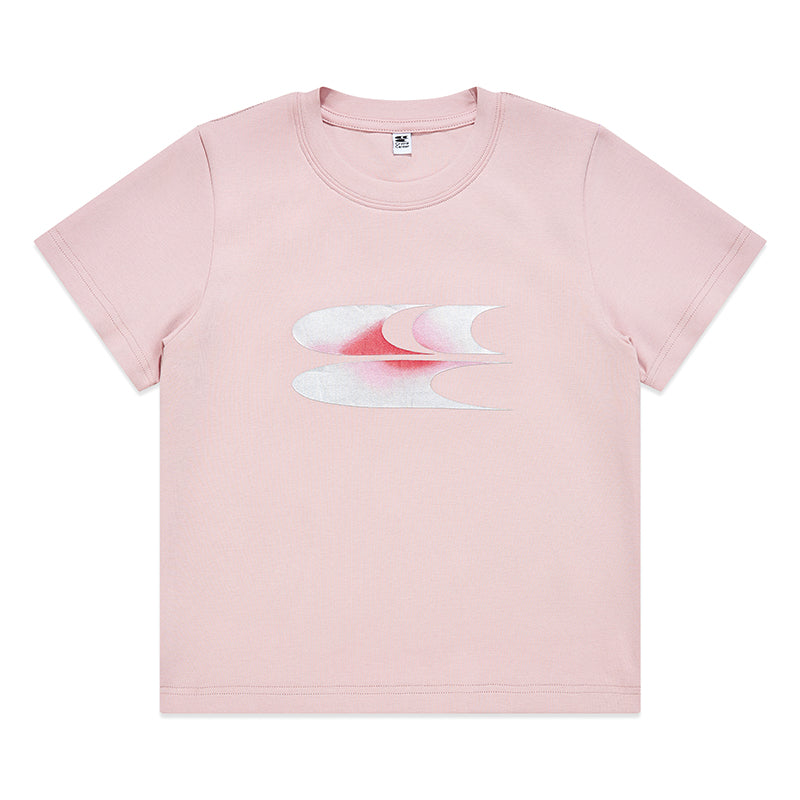 CryingCenter Pink & Silver Gradient Logo Women Tee