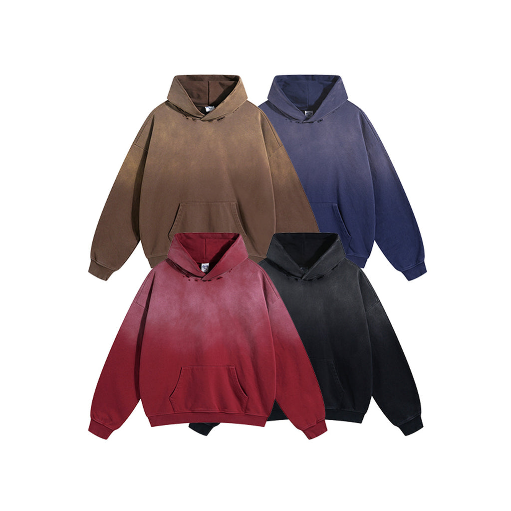 ARTIE 450g Heavy Wash Water Hole Retro Hoodie