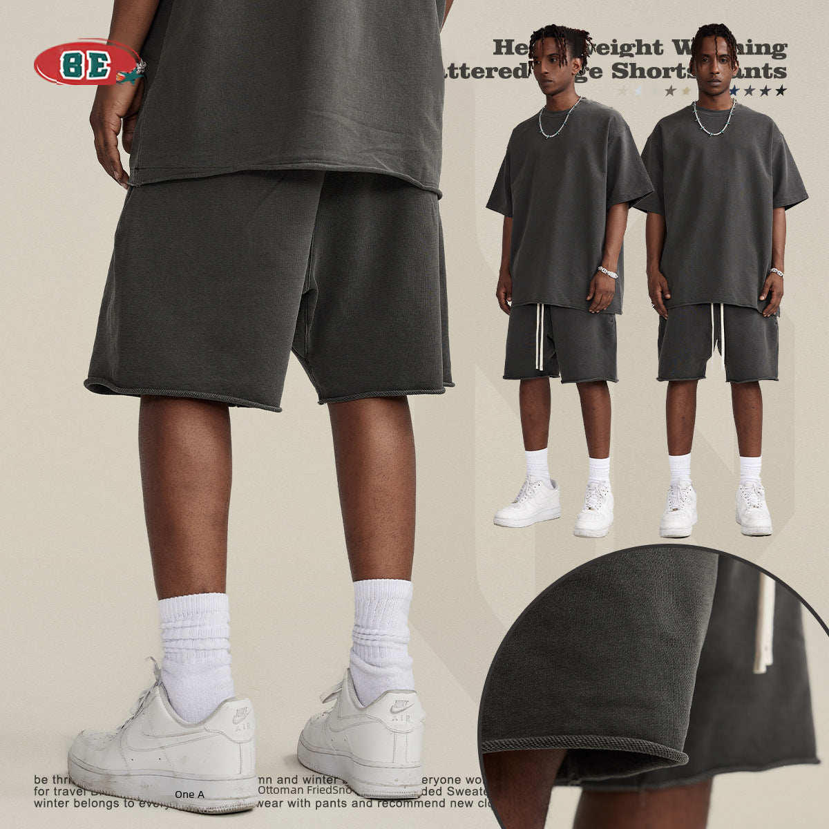 BE Rolled 385G 100% Cotton Shorts