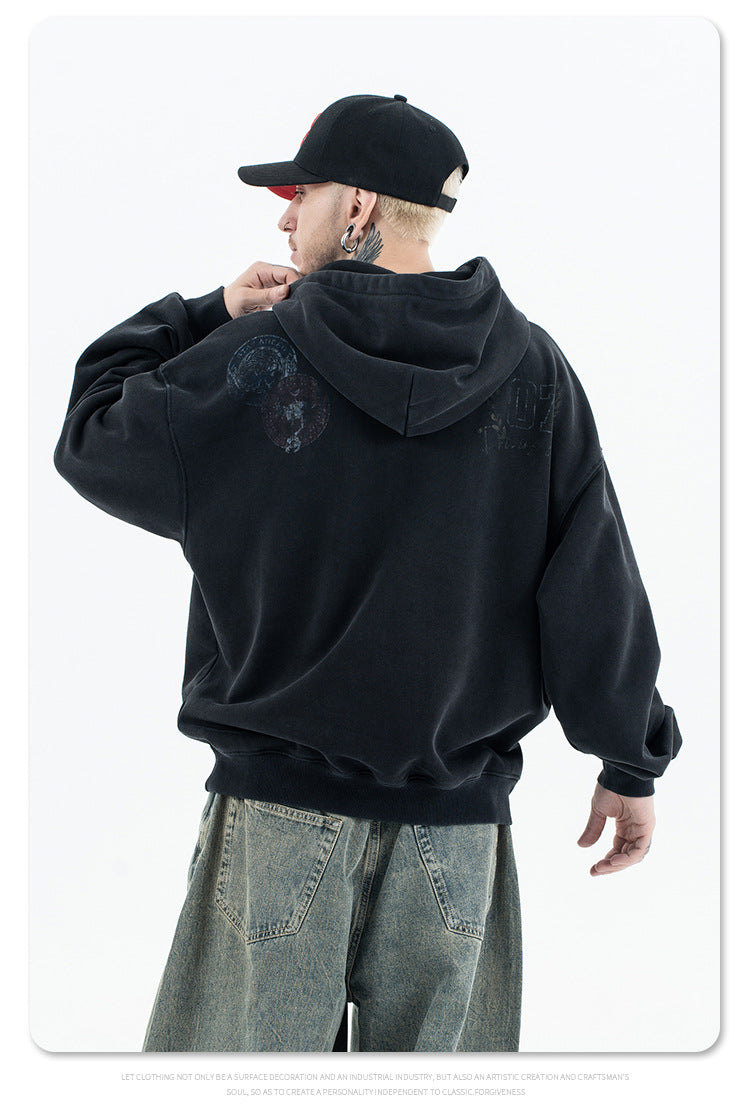 FORGIVNESS Distressed Logo Terry Hoodie