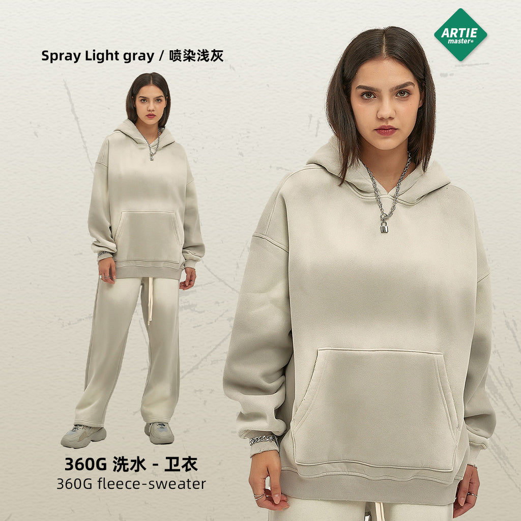 ARTIE 360g Spray Dye Distressed Hoodie