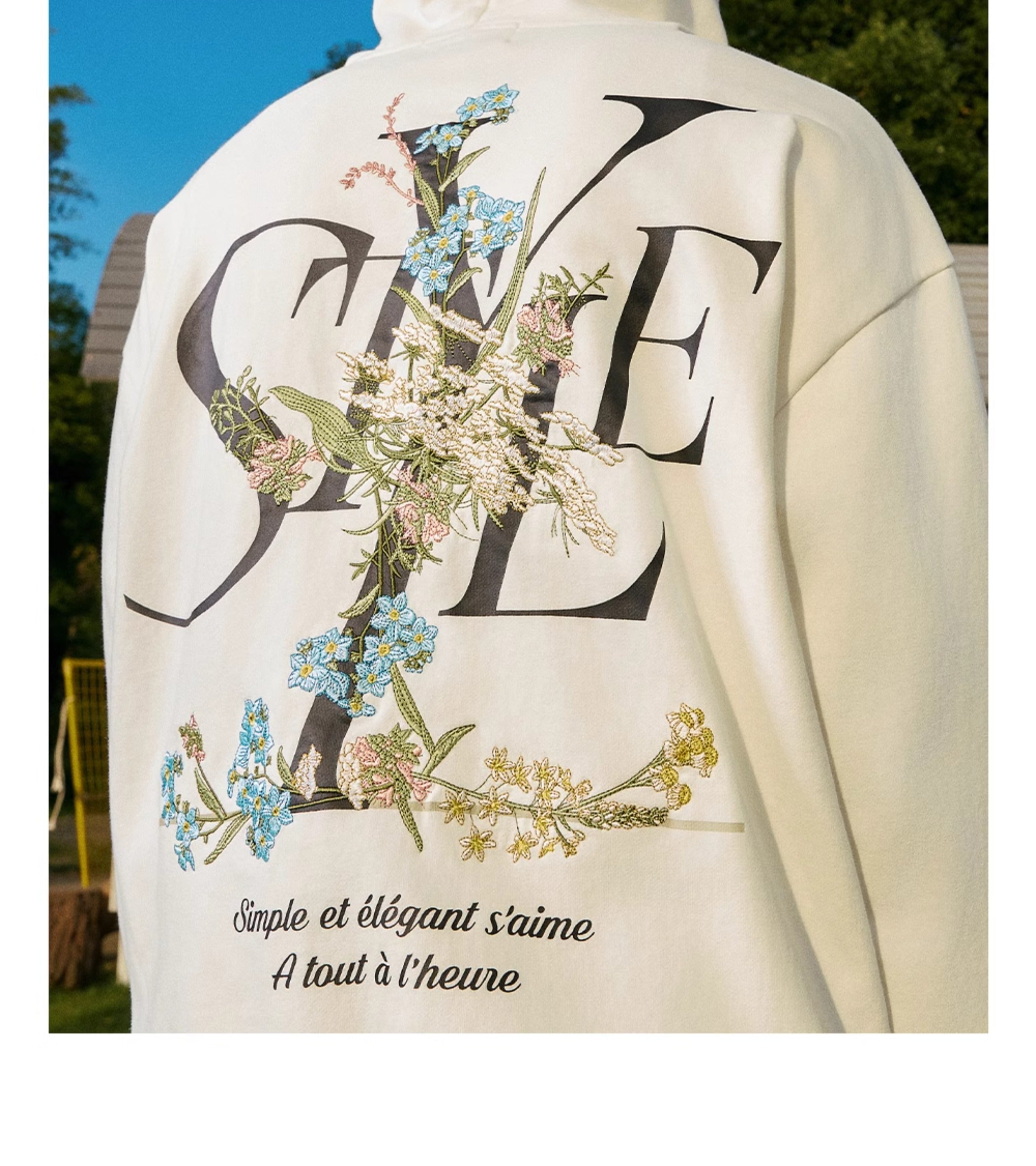 harshandcruel floral embroidery STYLE HACR Zipper Hoodie