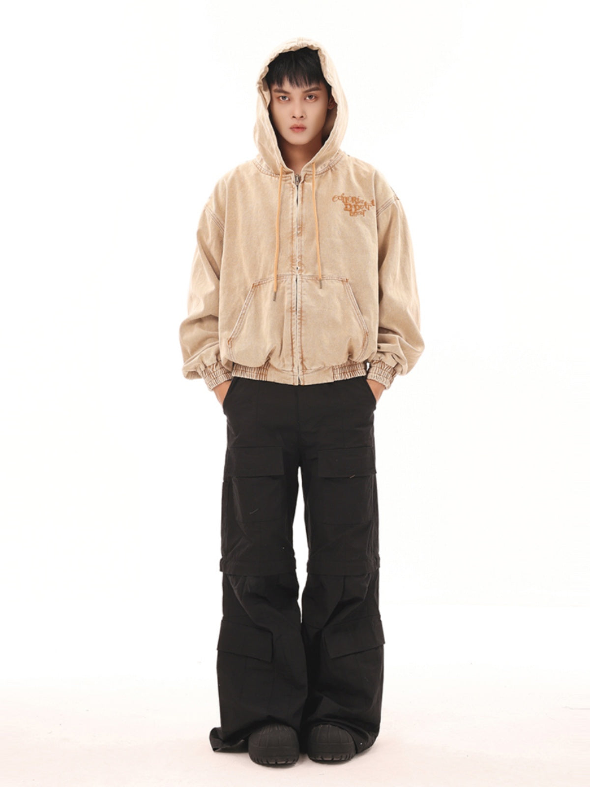 (Clearance) BTSG American Retro Cargo Pants Wide-leg