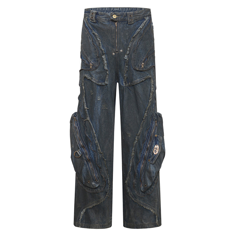 BTSG Heavy Industries Destruction Raw Side Jeans