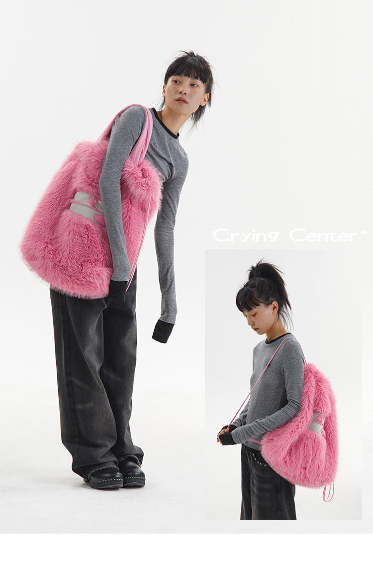 CryingCenter Special Big Logo Plush Shoulder Bag