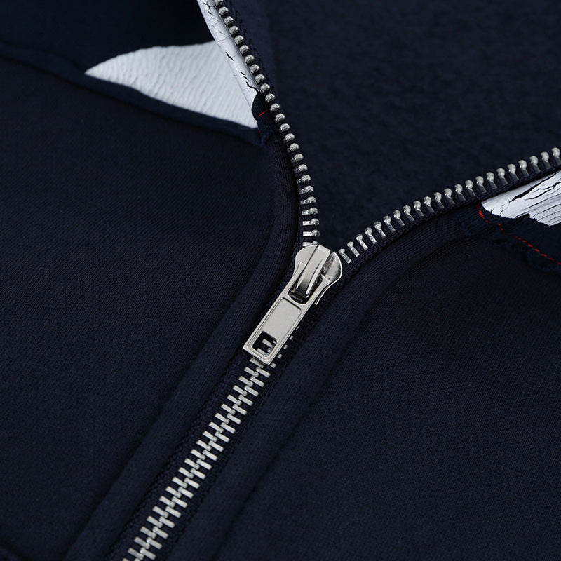 FORGIVNESS Melancholy Rich ERD Cropped Silhouette Zipper Hoodie