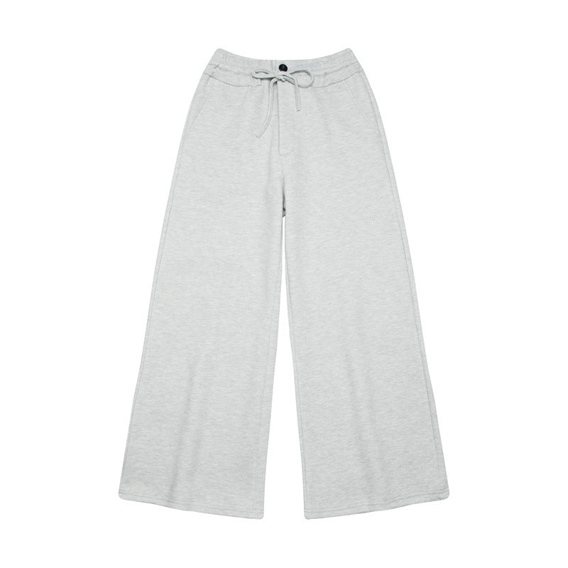 Nariele Elastic Sports Fleece Long Pants Wide Leg Sweatpants
