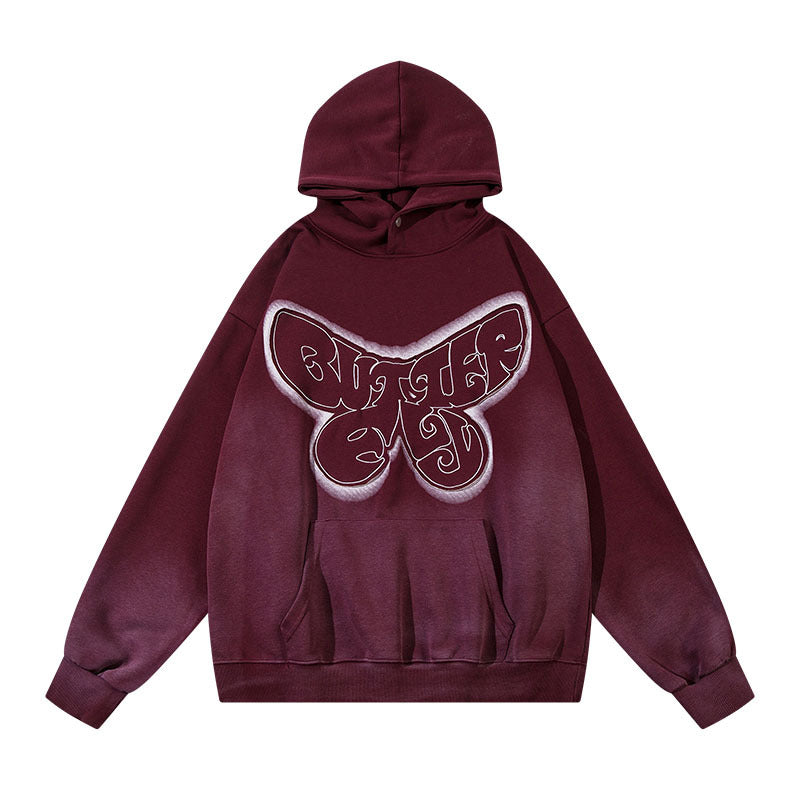 TKPA Butterfly Embroidery Loose Hoodie