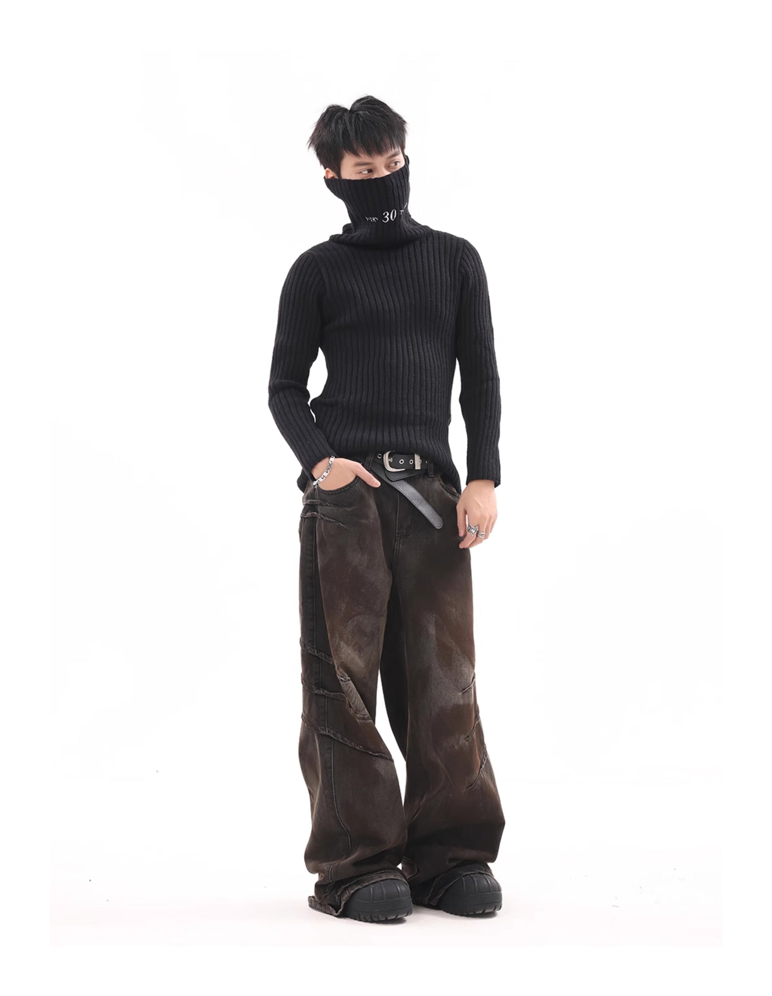 BTSG Jeans Dirtyfit Retro Dirty Wasteland Wide Leg Pants