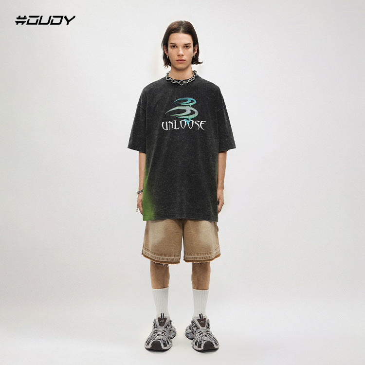 #OVDY 260G Washed Distressed Short Sleeve