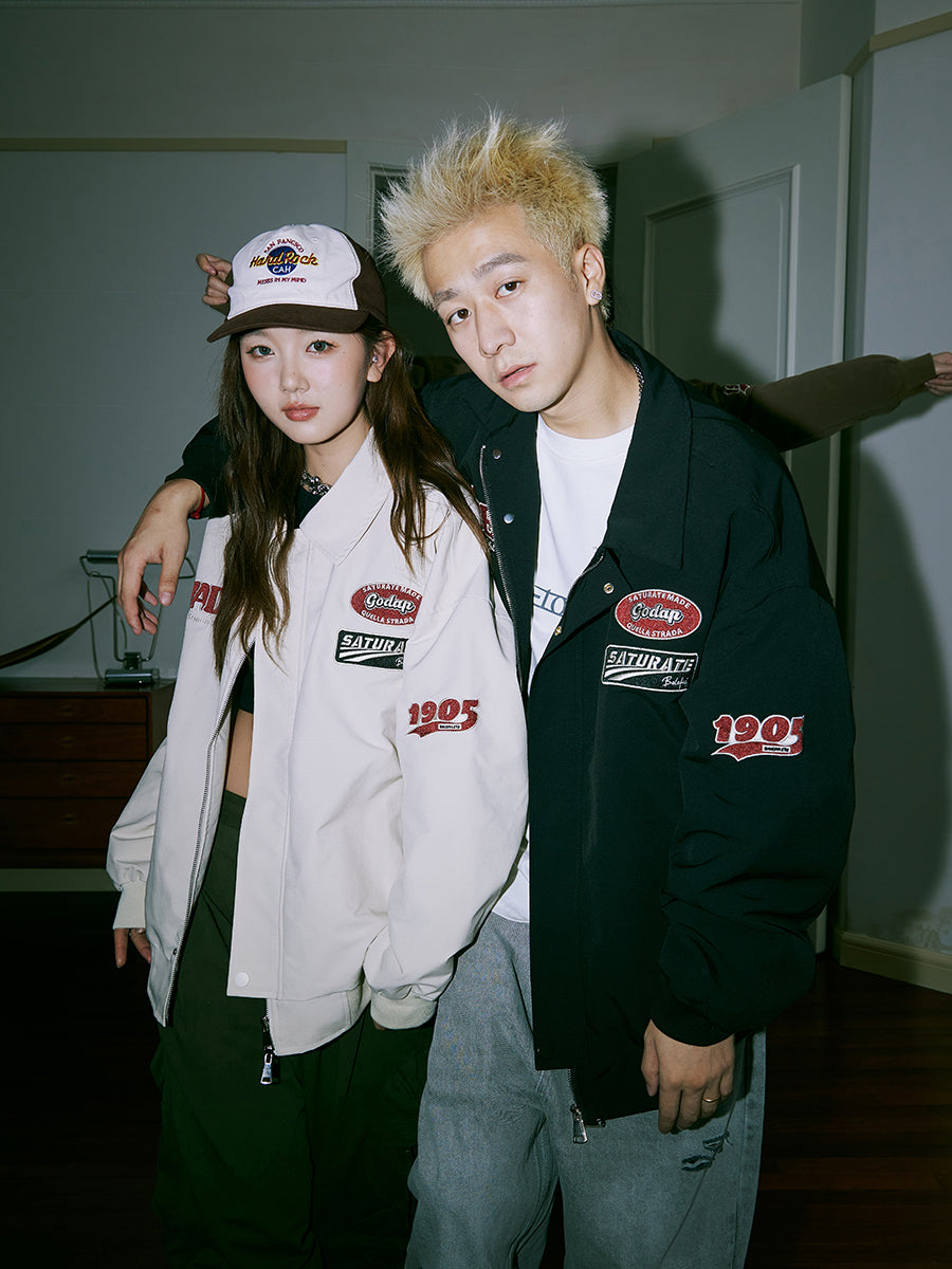 lemanism Embroidery College Jacket