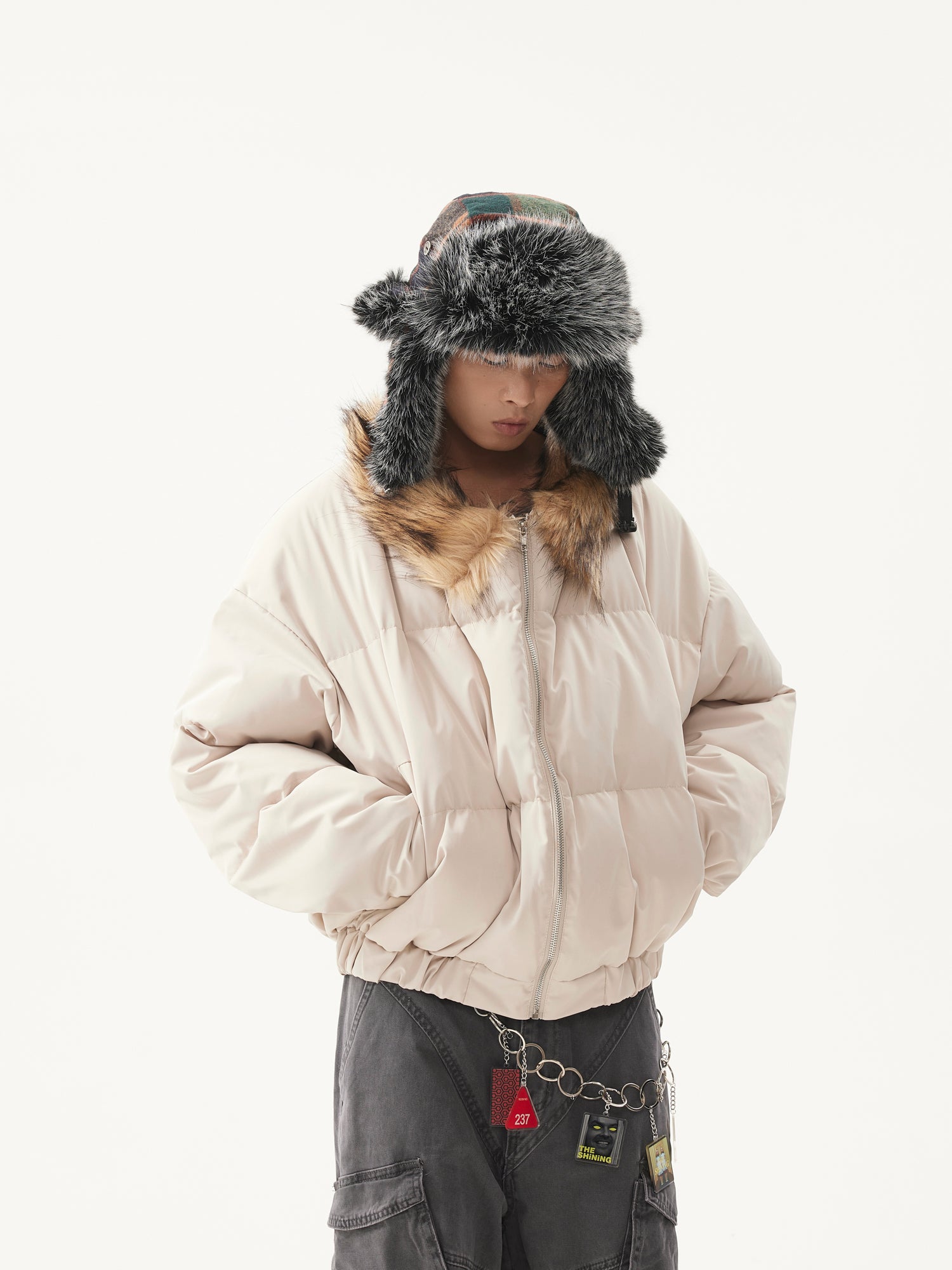 BTSG Warm Fur Collar Cotton Jacket