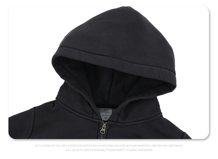 FORGIVNESS Heavy Cleanfit Washed Cardigan Zipper Hoodie
