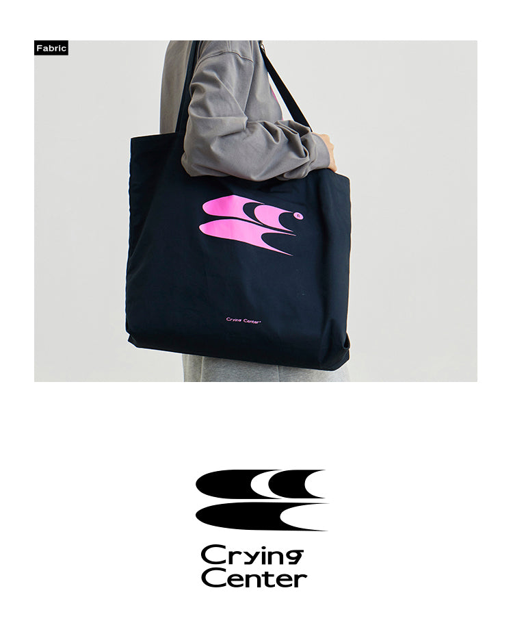 CryingCenter Large Capacity Commuting 3C LOGO Canvas Tote Bag