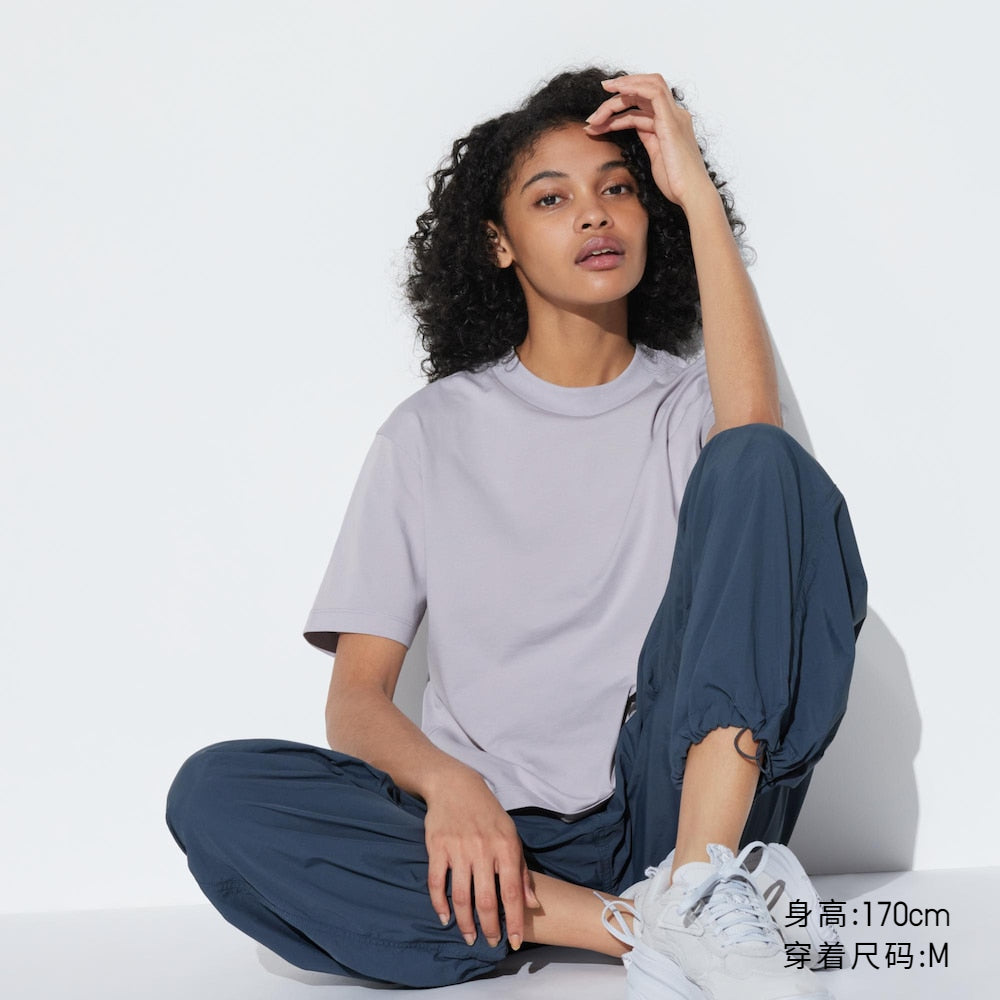 UNIQLO Women's AIRism Cotton-blend Colorful Short-sleeved Tee 474415