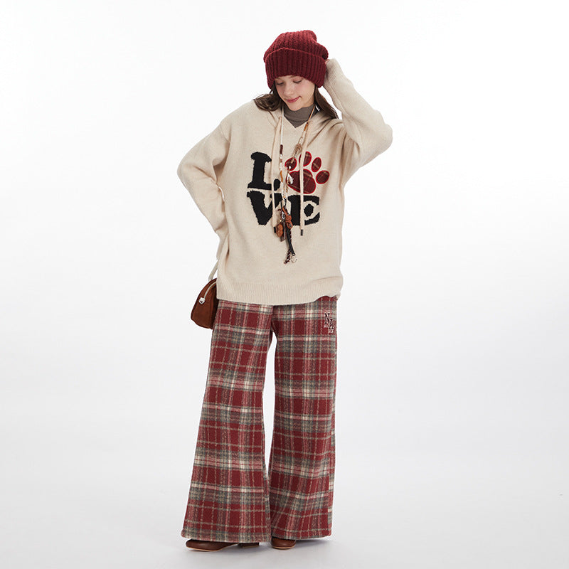 Nariele  Crew Neck Sweater Patch Knitwear Casual Embroidery Sweater Hoodie