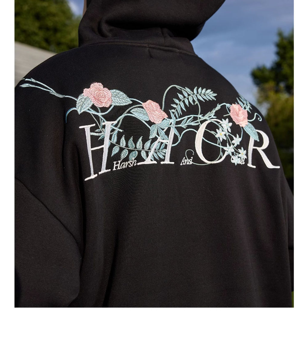 Harshandcruel Entwined Begonia Colorway Embroidered Hoodie