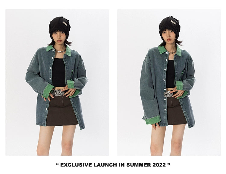 BLACKBB Vintage Washed Denim Shirt Coat