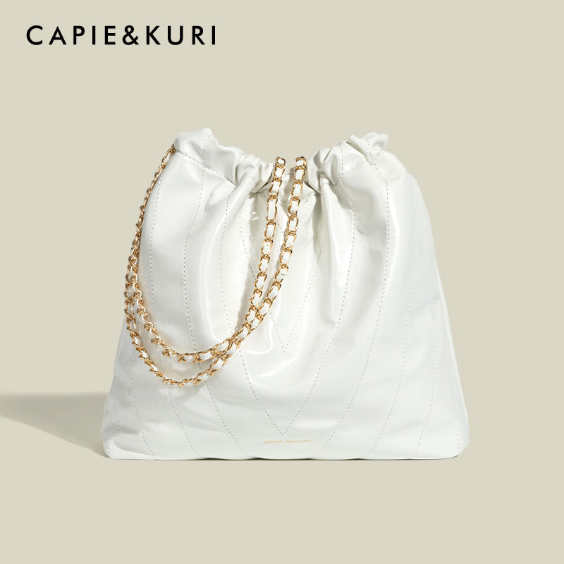 CAPIE &KURI rhombic chain stray bag large ladies tote bag one shoulder crossbody Bag