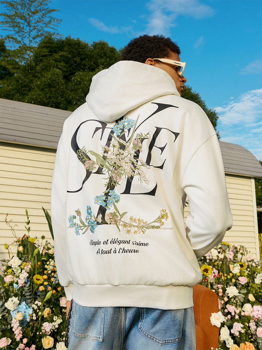 harshandcruel floral embroidery STYLE HACR Zipper Hoodie