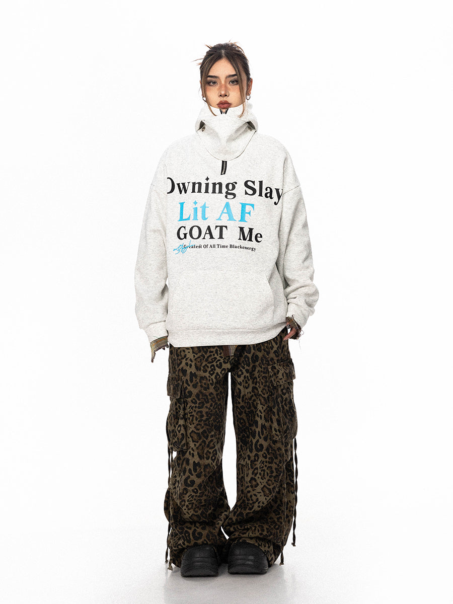 BLACKBB American High Street Monogram Print Half-Zip Hoodie