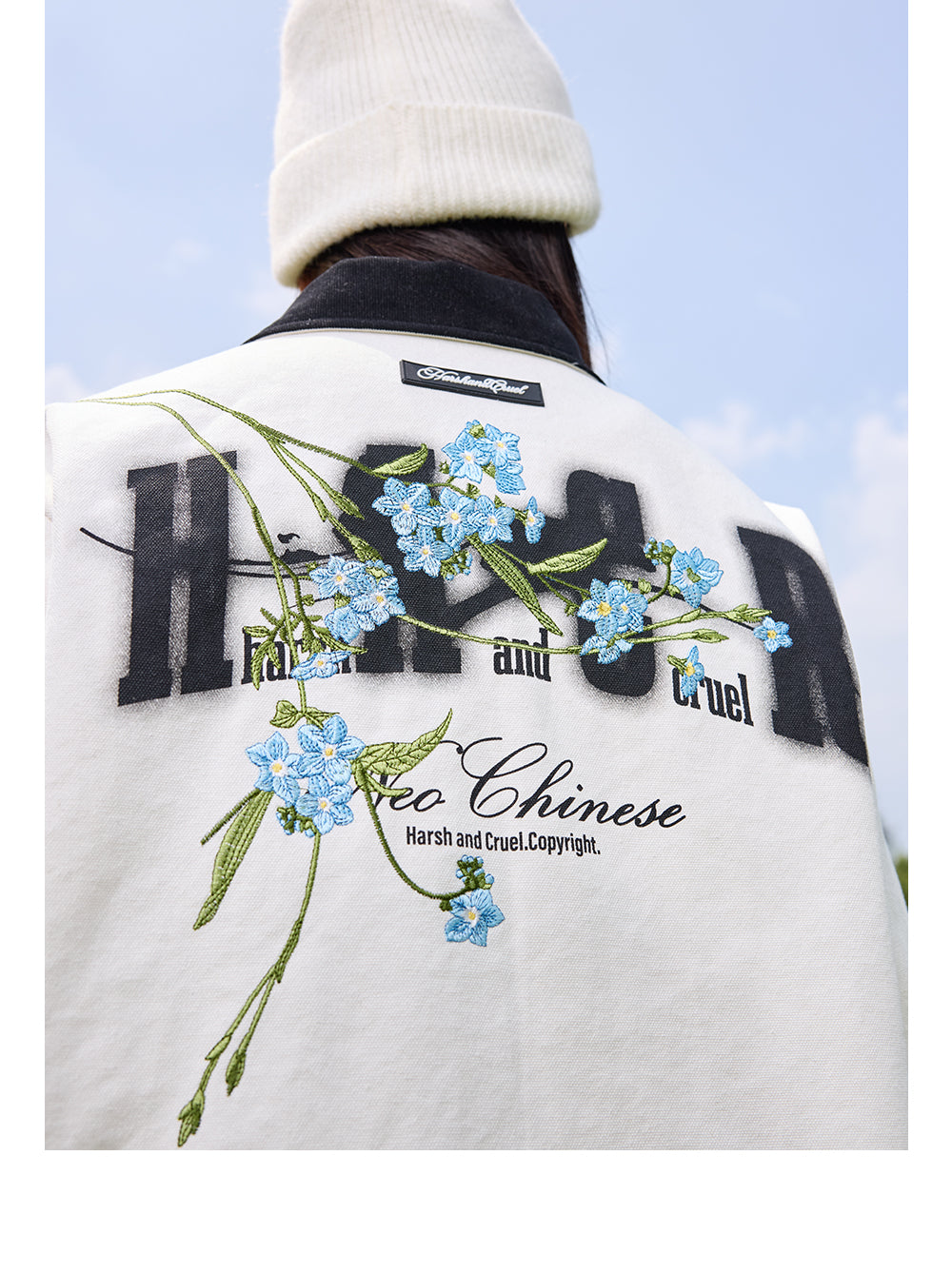 Harshandcruel Floral Embroidered Lapel Jacket