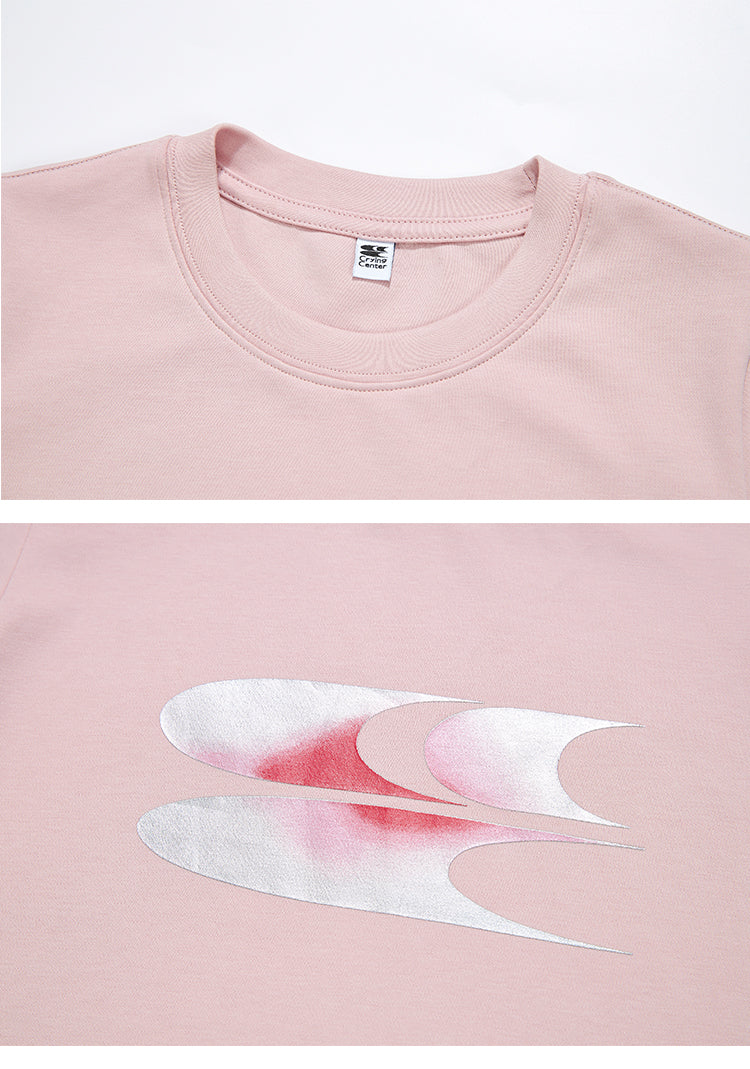 CryingCenter Pink & Silver Gradient Logo Women Tee