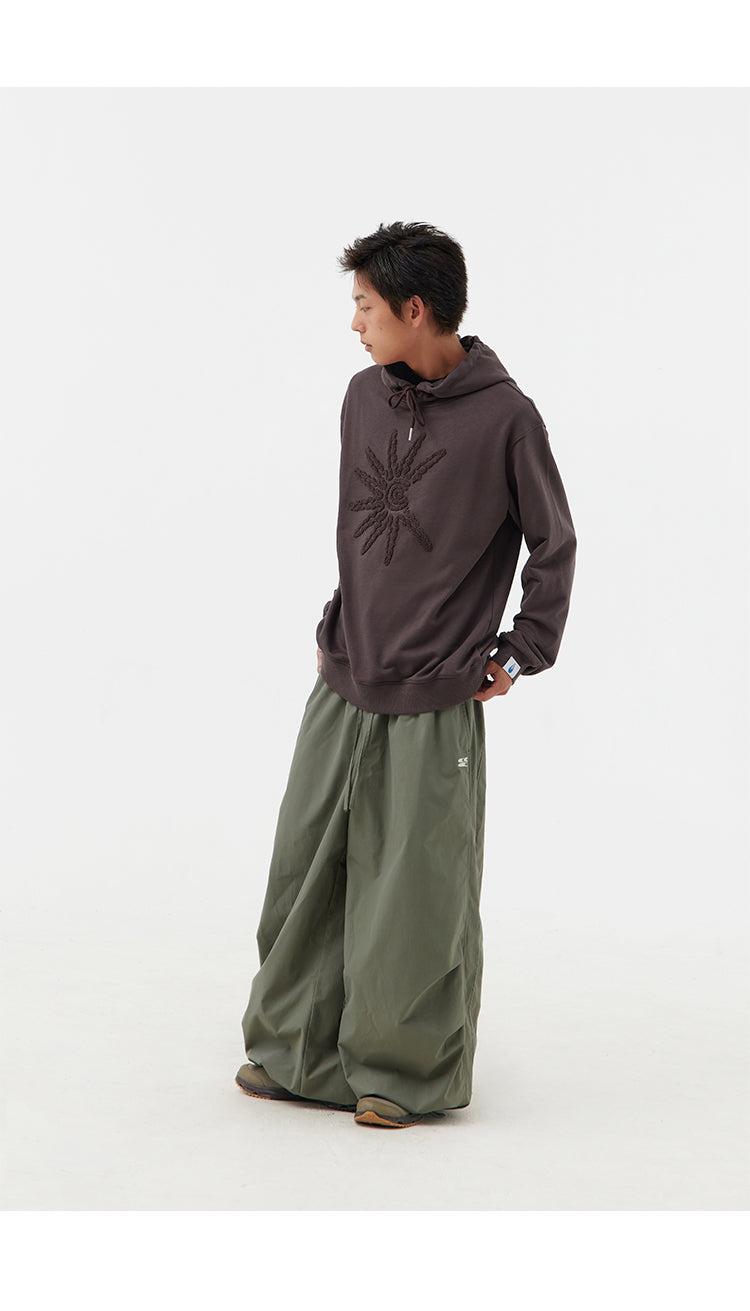 CryingCenter Solar C Brown Dark Grey Towel Embroidered Hoodie