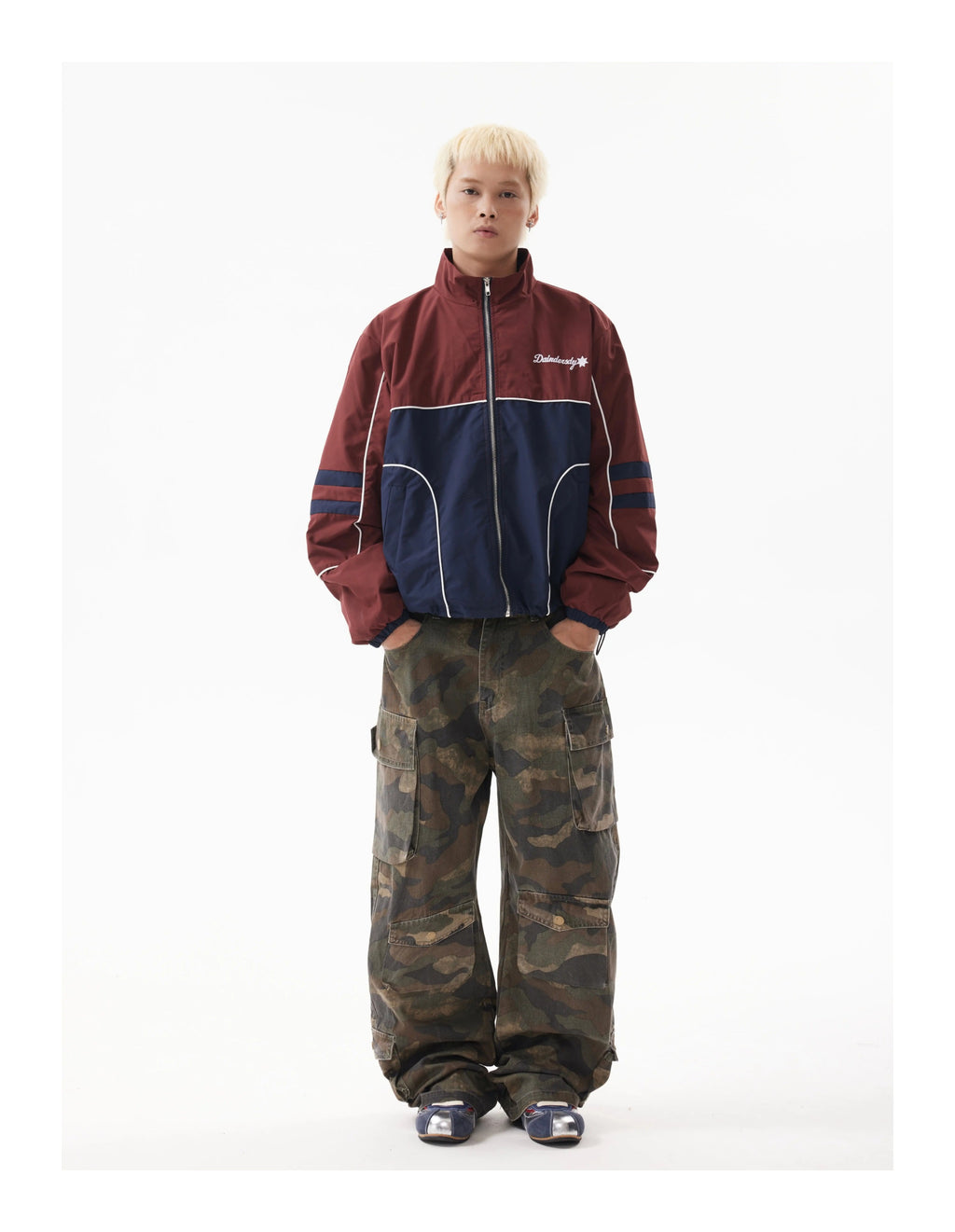 BTSG Vintage Wash Distressed Faded Camouflage Multi-Pocket Cargo Pants