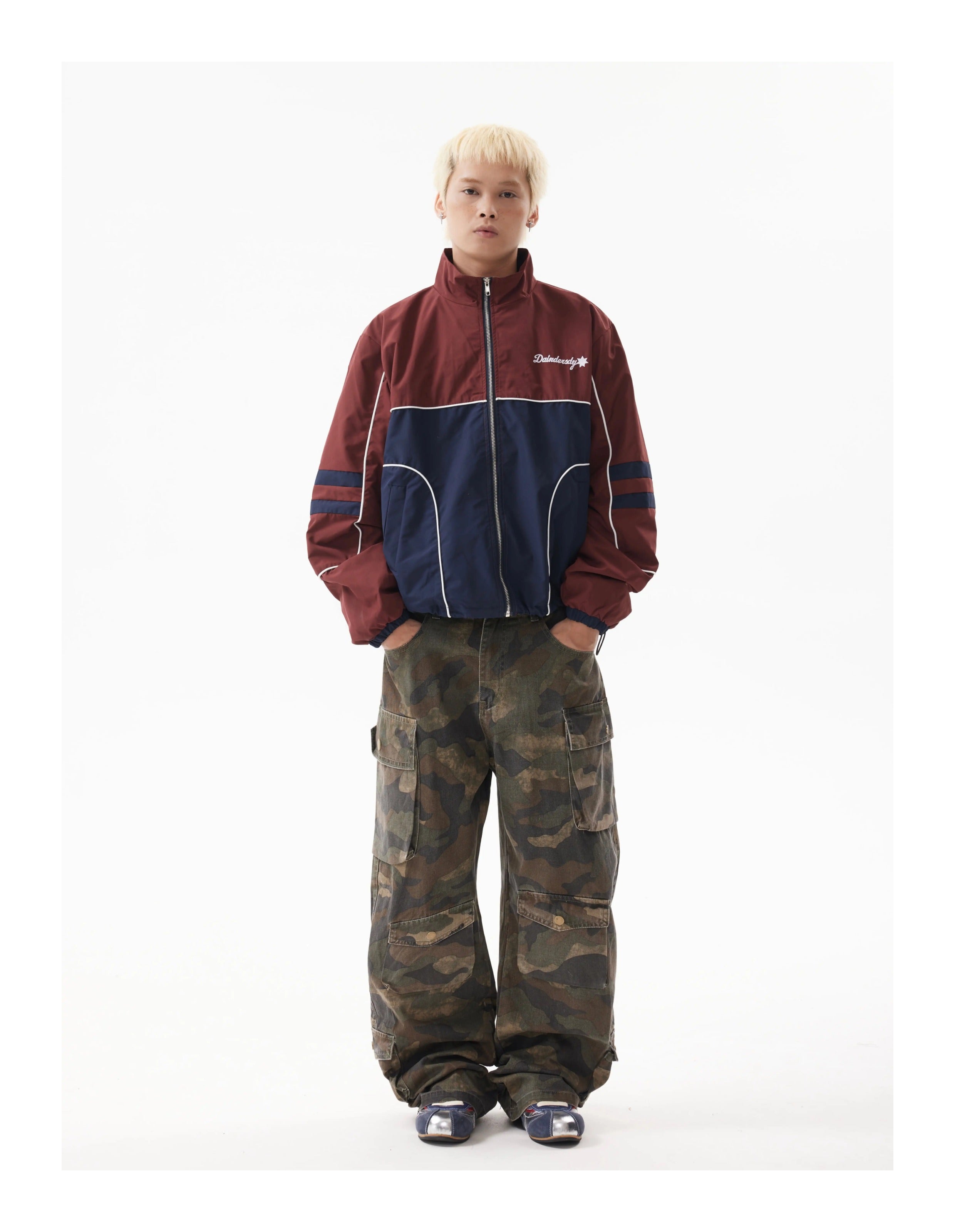 BTSG Vintage Wash Distressed Faded Camouflage Multi-Pocket Cargo Pants