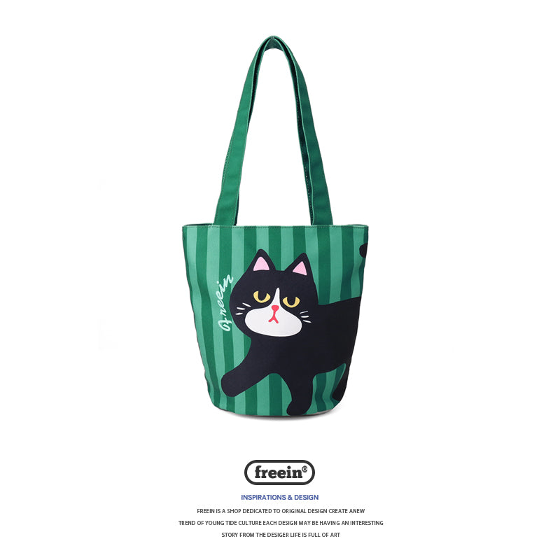 FREEIN Cat Cute Puppy Print Tote Bag