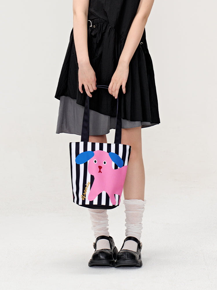 FREEIN Cat Cute Puppy Print Tote Bag