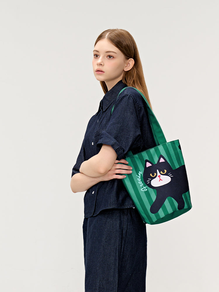 FREEIN Cat Cute Puppy Print Tote Bag