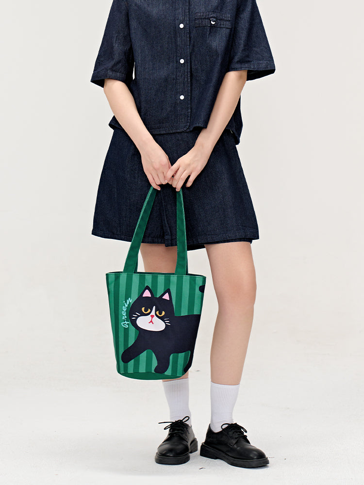 FREEIN Cat Cute Puppy Print Tote Bag