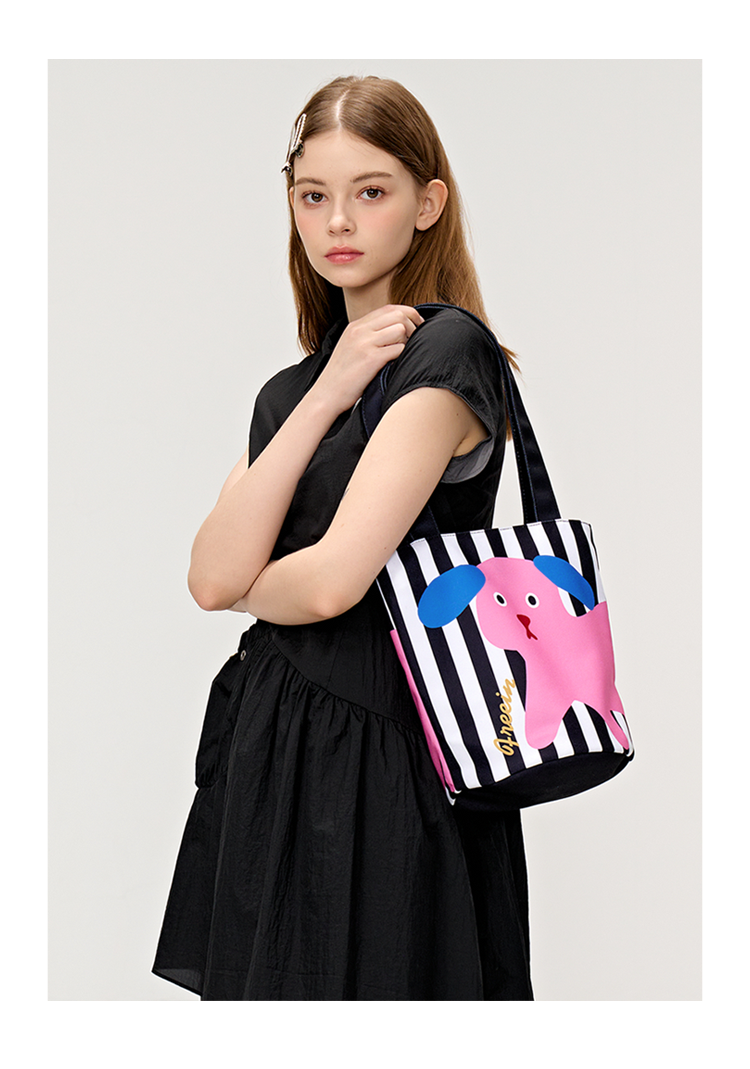 FREEIN Cat Cute Puppy Print Tote Bag