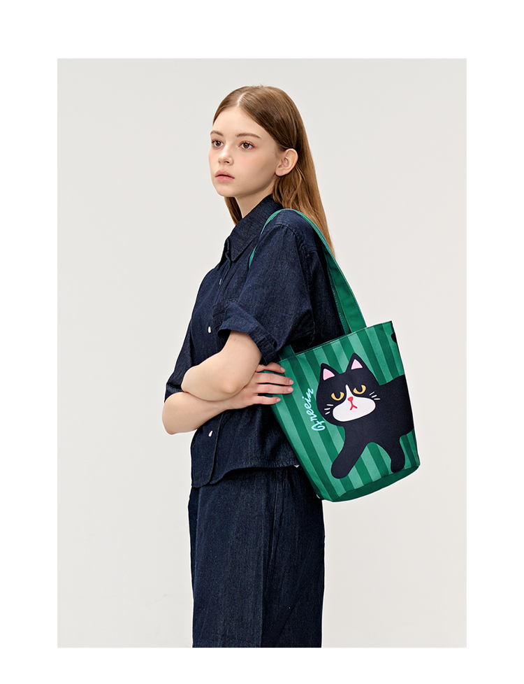 FREEIN Cat Cute Puppy Print Tote Bag