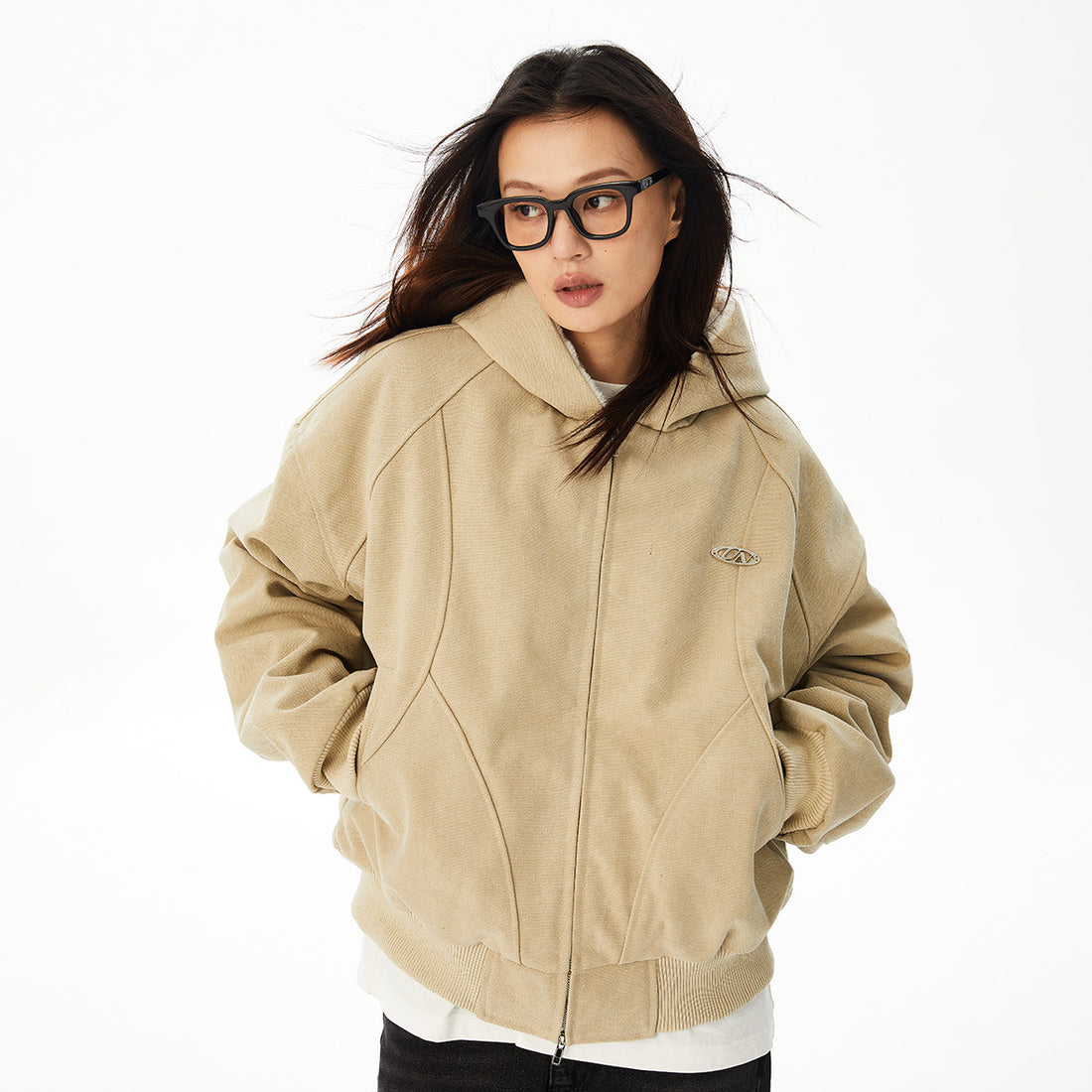 The mountain thickened cleanfit loose heavy cargo cotton jacket