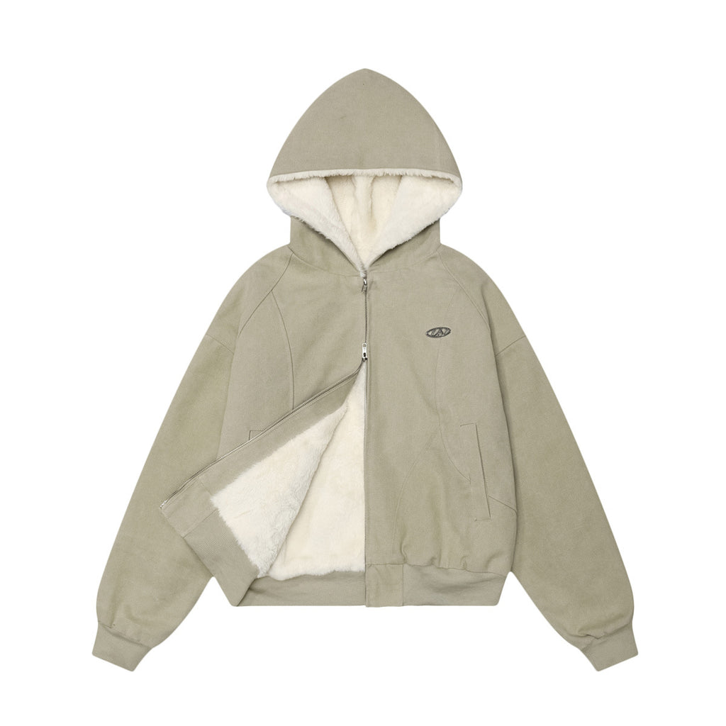 The mountain thickened cleanfit loose heavy cargo cotton jacket