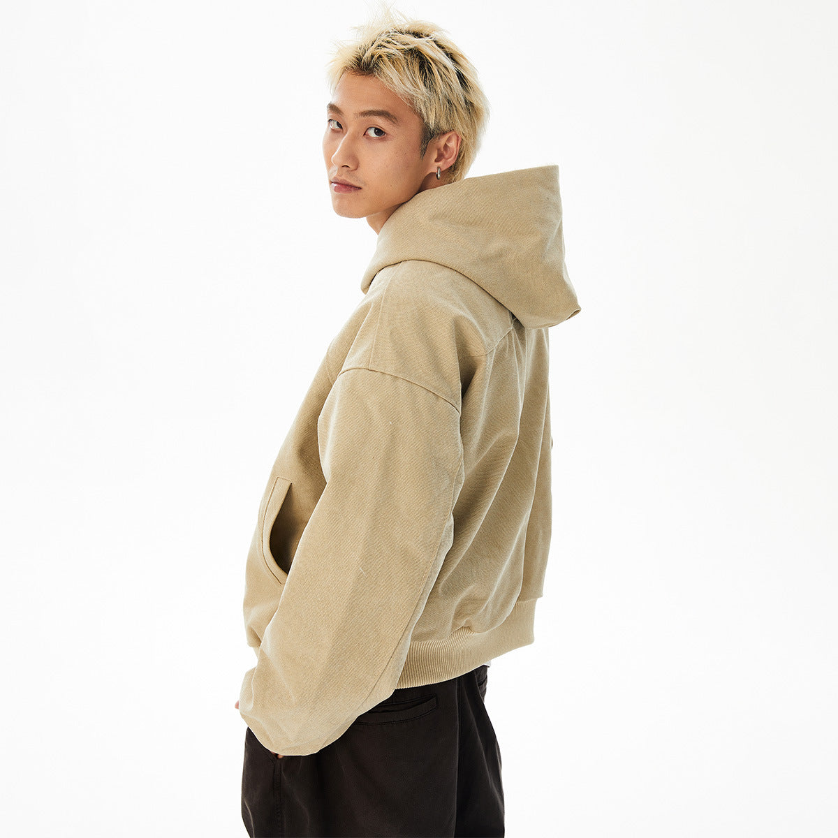The mountain thickened cleanfit loose heavy cargo cotton jacket