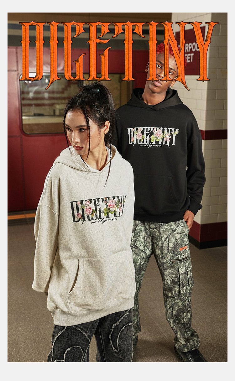 DICETINY Rose floral print hoodie