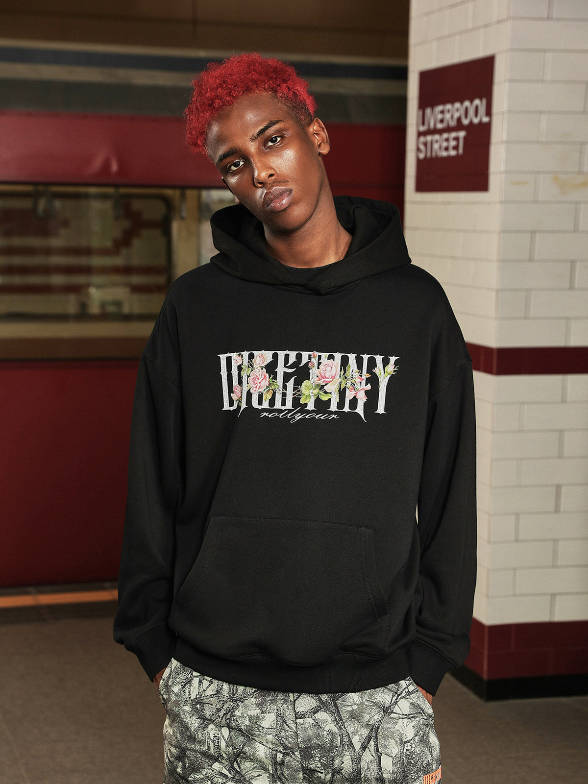 DICETINY Rose floral print hoodie