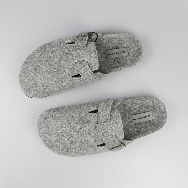 "Clearance"OQ wool tweed Clogs