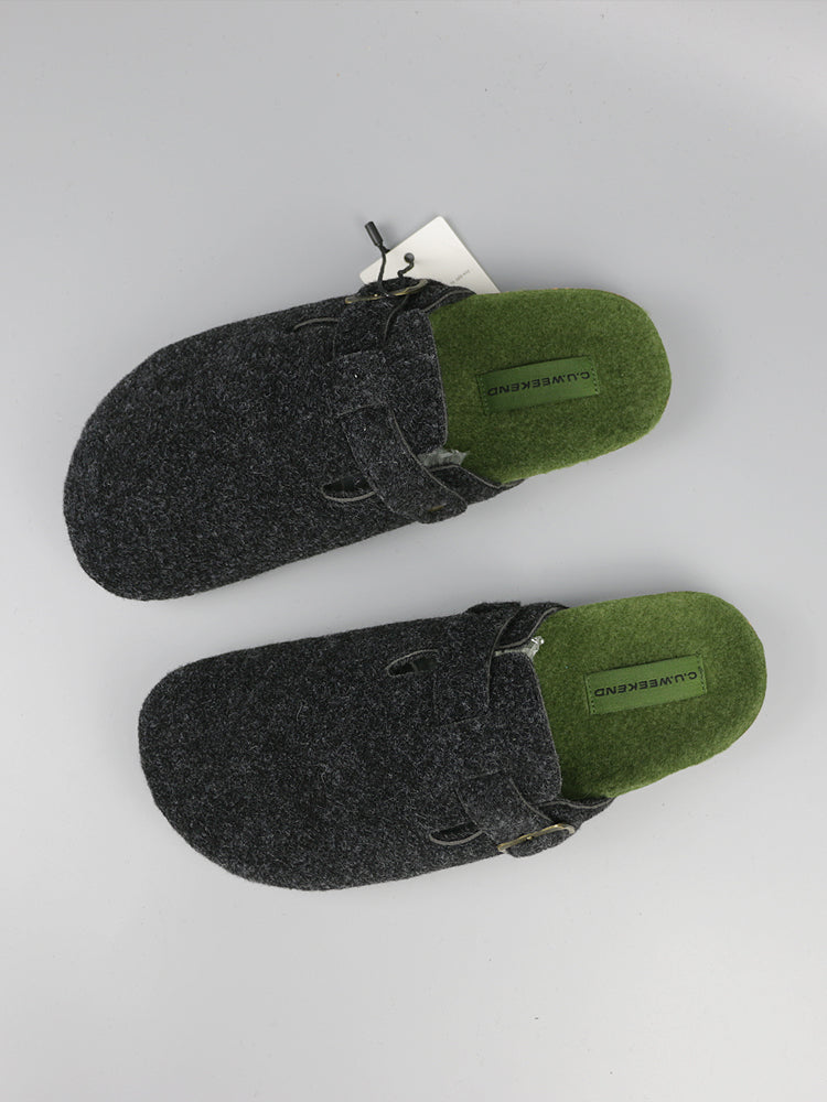 "Clearance"OQ wool tweed Clogs